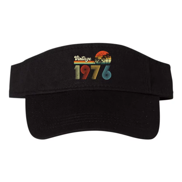 Vintage Birthday 1976 Retro Sunset Mom dad Gift 47th Birthday Valucap Bio-Washed Visor