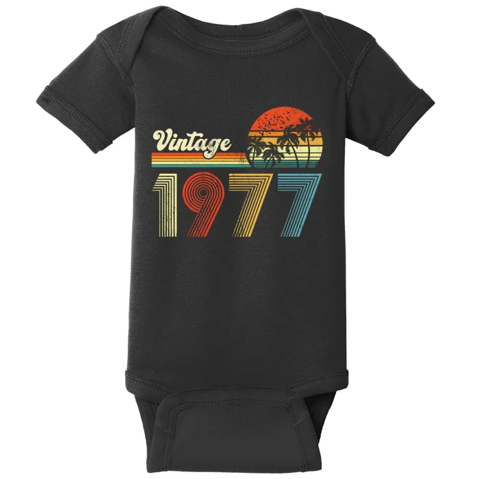 Vintage Birthday 1977 Retro Sunset Mom dad Gift 46th Birthday Baby Bodysuit