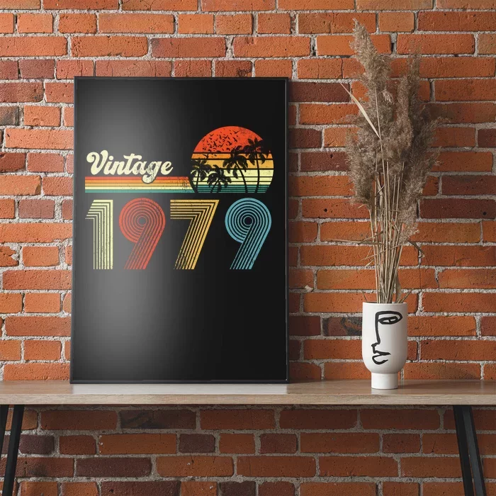 Vintage Birthday 1979 Retro Sunset Mom dad Gift 44th Birthday Poster