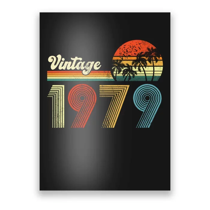 Vintage Birthday 1979 Retro Sunset Mom dad Gift 44th Birthday Poster