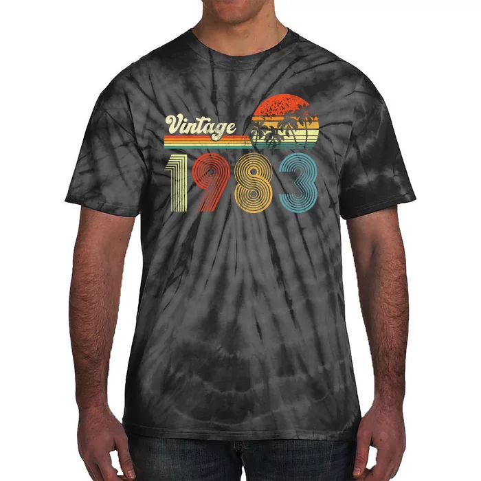 Vintage Birthday 1983 Retro Sunset Mom dad Gift 40th Birthday Tie-Dye T-Shirt