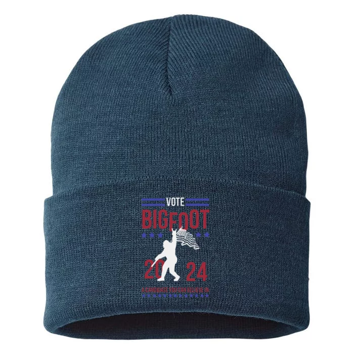 Vote Bigfoot 2024 A Candidate You Can Believe In Sustainable Knit Beanie