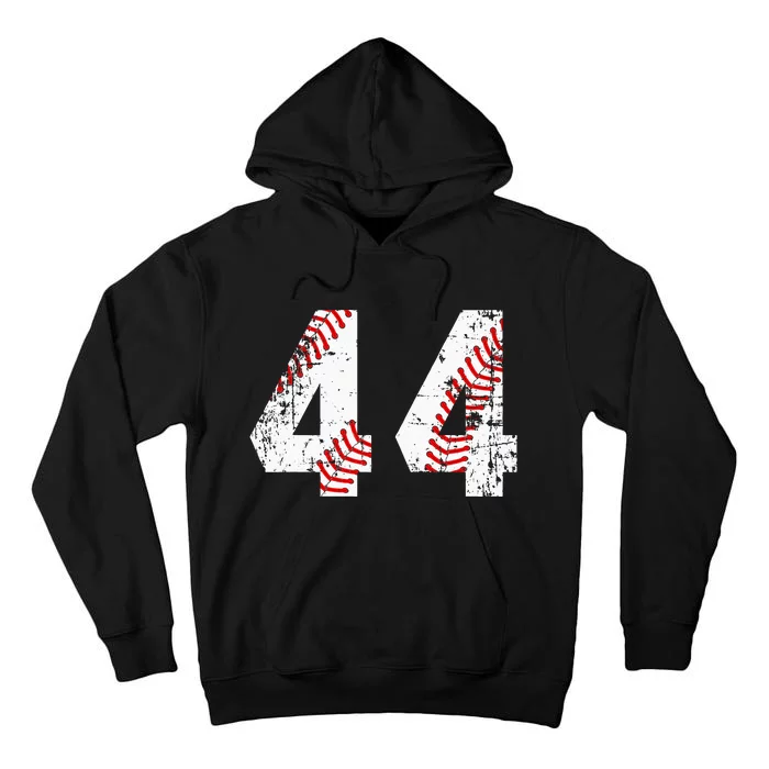 Vintage Baseball 44 Jersey Number Tall Hoodie