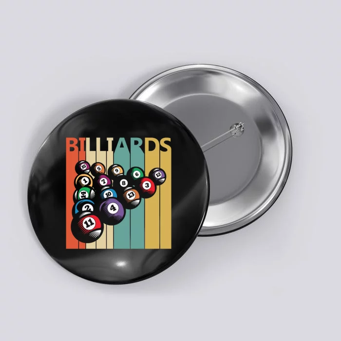 Vintage Billiards 8 Ball Pool Player Gift For Father's Day Button