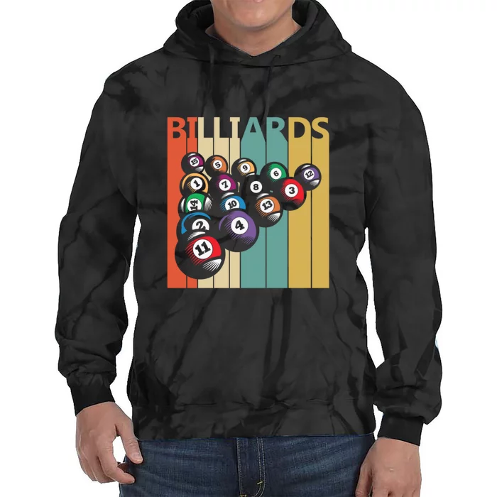 Vintage Billiards 8 Ball Pool Player Gift For Father's Day Tie Dye Hoodie