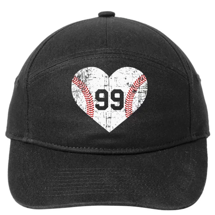 Vintage Baseball 99 Jersey Number 7-Panel Snapback Hat