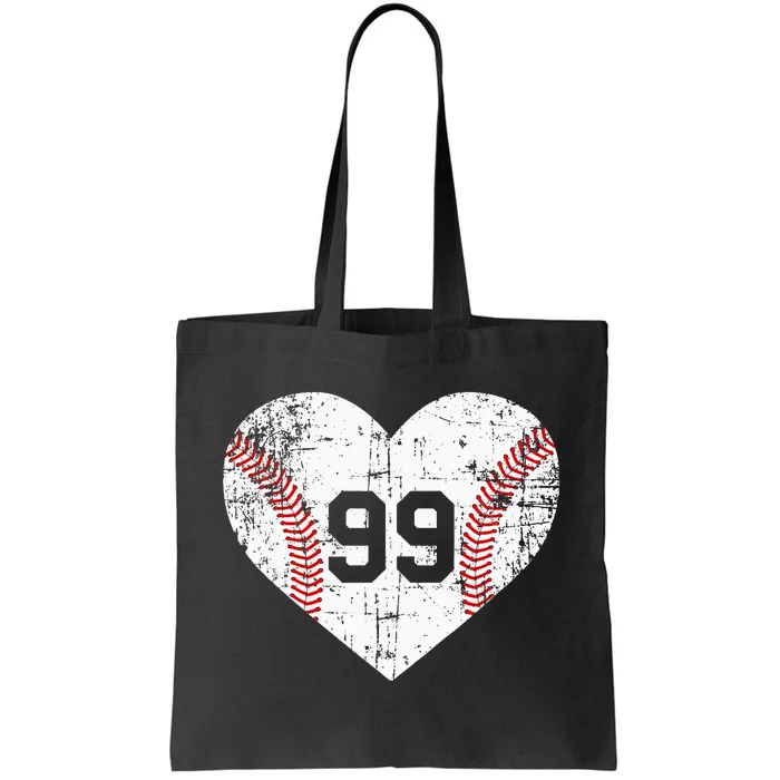 Vintage Baseball 99 Jersey Number Tote Bag