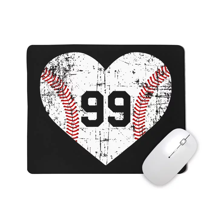 Vintage Baseball 99 Jersey Number Mousepad