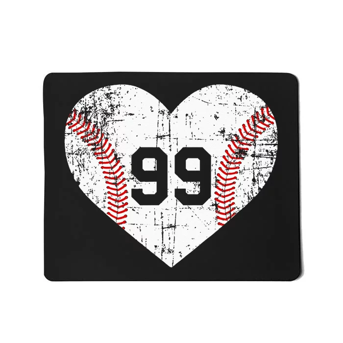 Vintage Baseball 99 Jersey Number Mousepad