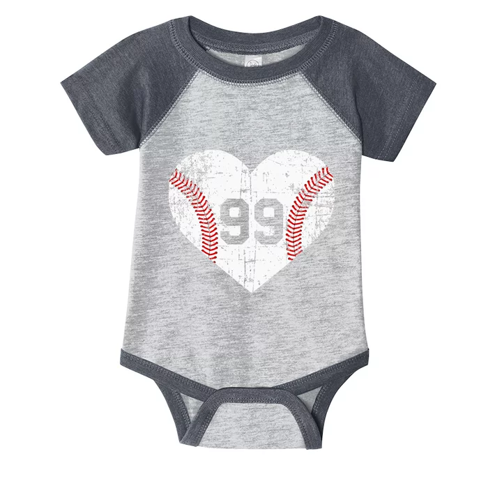 Vintage Baseball 99 Jersey Number Infant Baby Jersey Bodysuit