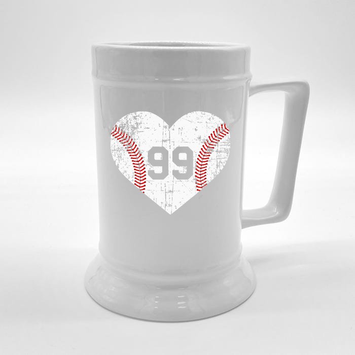 Vintage Baseball 99 Jersey Number Front & Back Beer Stein