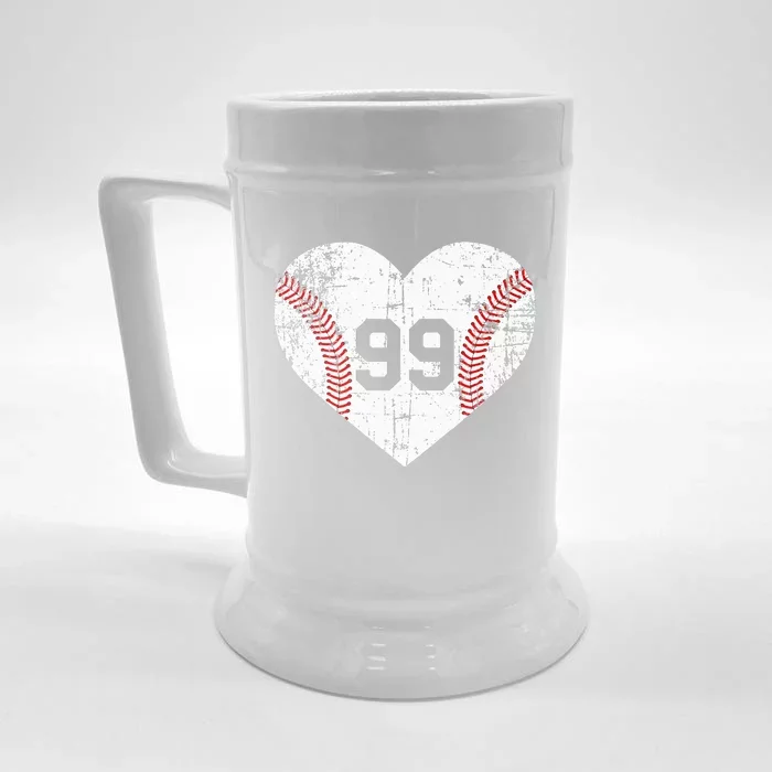 Vintage Baseball 99 Jersey Number Front & Back Beer Stein