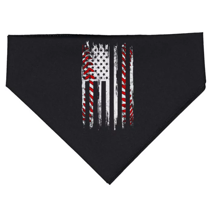 Vintage Baseball American Flag USA-Made Doggie Bandana