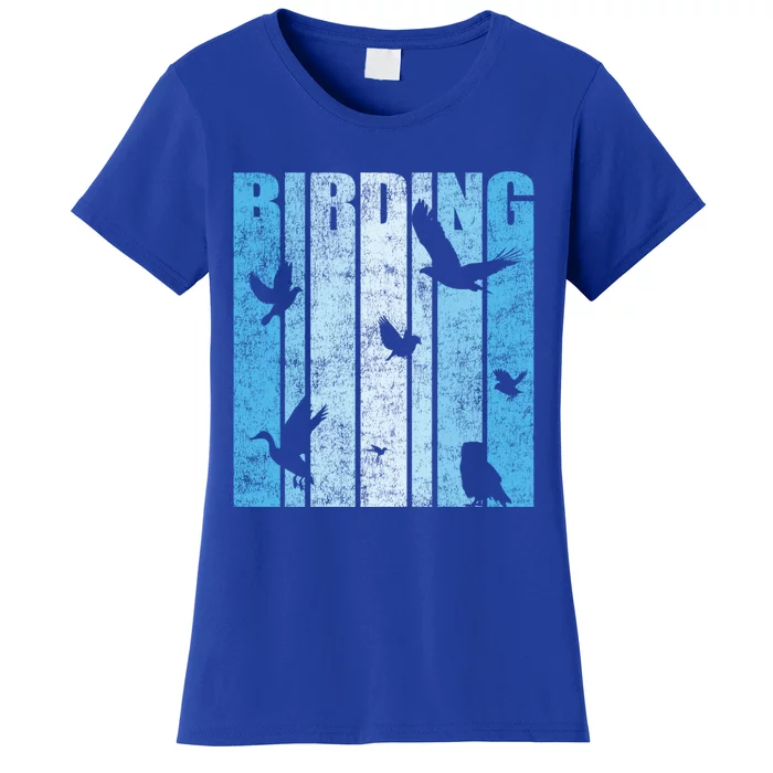 Vintage Birding Artwork Birdwatching Bird Lover Funny Gift Women's T-Shirt