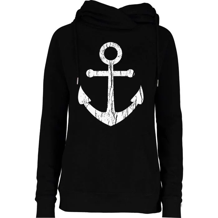 Vintage Boat Anchor Nautical Sailing Gift Womens Funnel Neck Pullover Hood