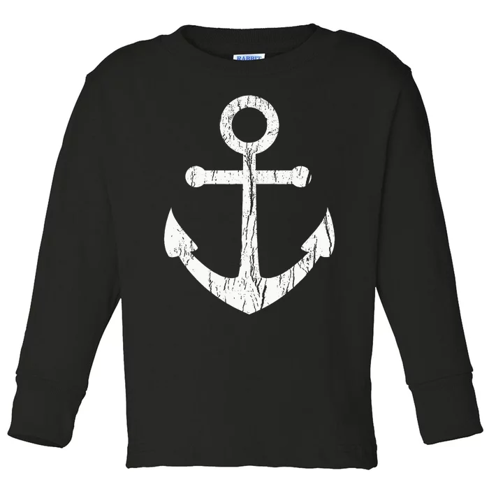 Vintage Boat Anchor Nautical Sailing Gift Toddler Long Sleeve Shirt