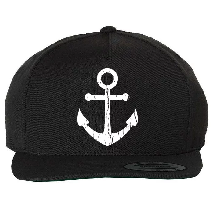 Vintage Boat Anchor Nautical Sailing Wool Snapback Cap