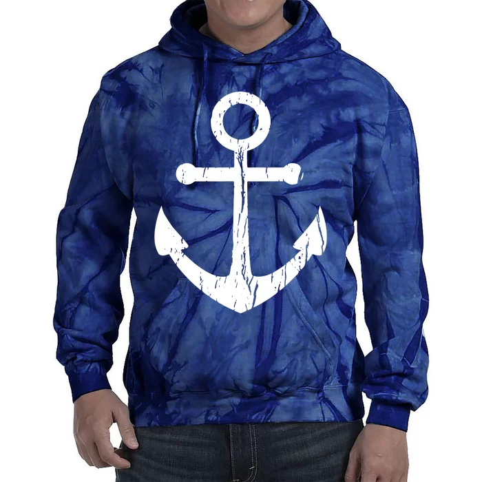 Vintage Boat Anchor Nautical Sailing Tie Dye Hoodie