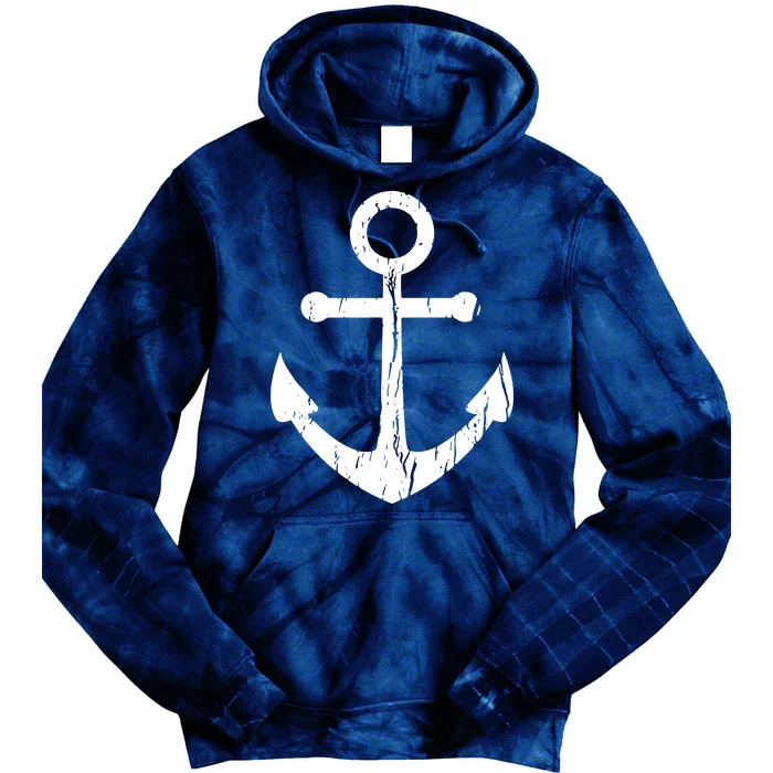 Vintage Boat Anchor Nautical Sailing Tie Dye Hoodie