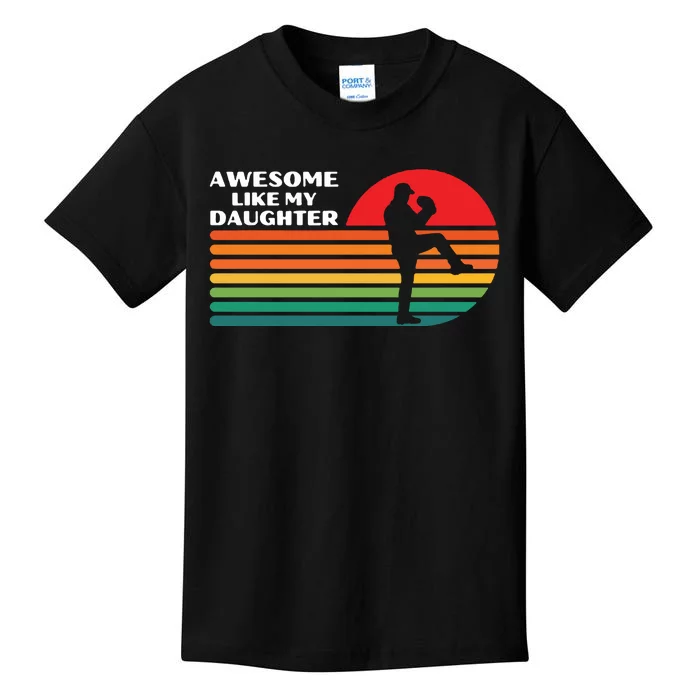 Vintage Baseball Awesome Like My Daughter Kids T-Shirt