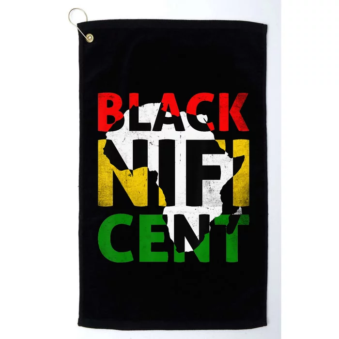 Vintage Blacknificent Afro African Pro Black History Month Platinum Collection Golf Towel