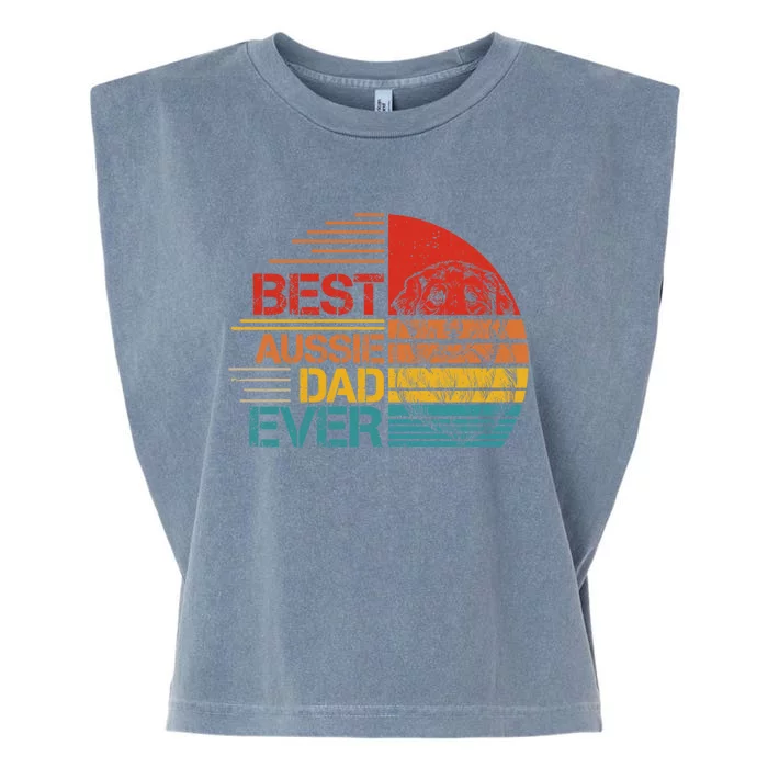 Vintage Best Aussie Dad Ever Australian Shepherd Dad Dog Dad Cool Gift Garment-Dyed Women's Muscle Tee