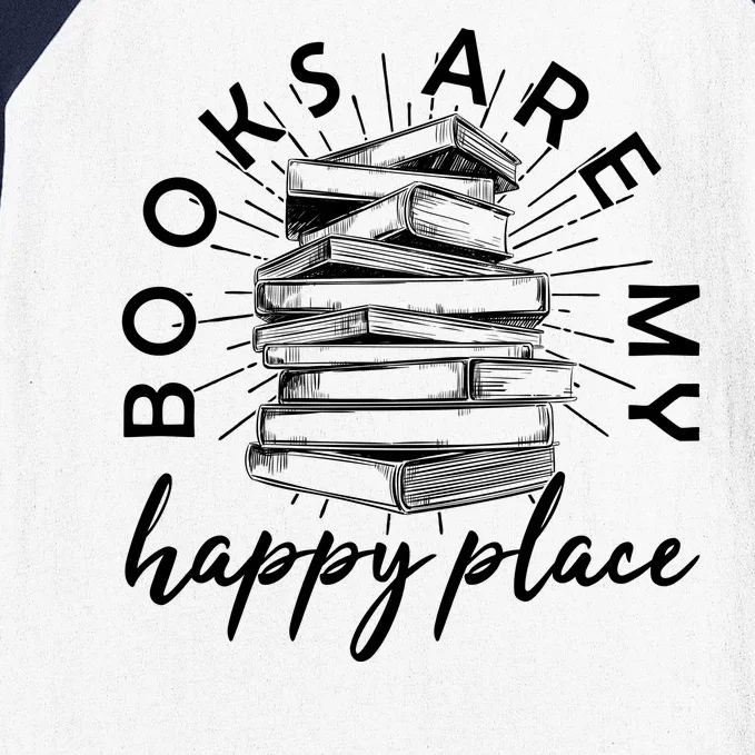 Vintage Books Are My Happy Place Baseball Sleeve Shirt