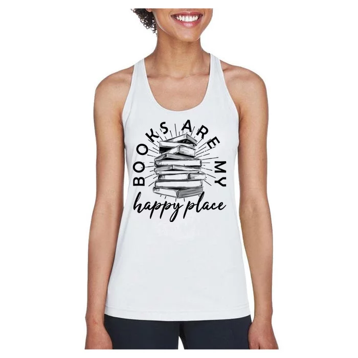 Vintage Books Are My Happy Place Women's Racerback Tank