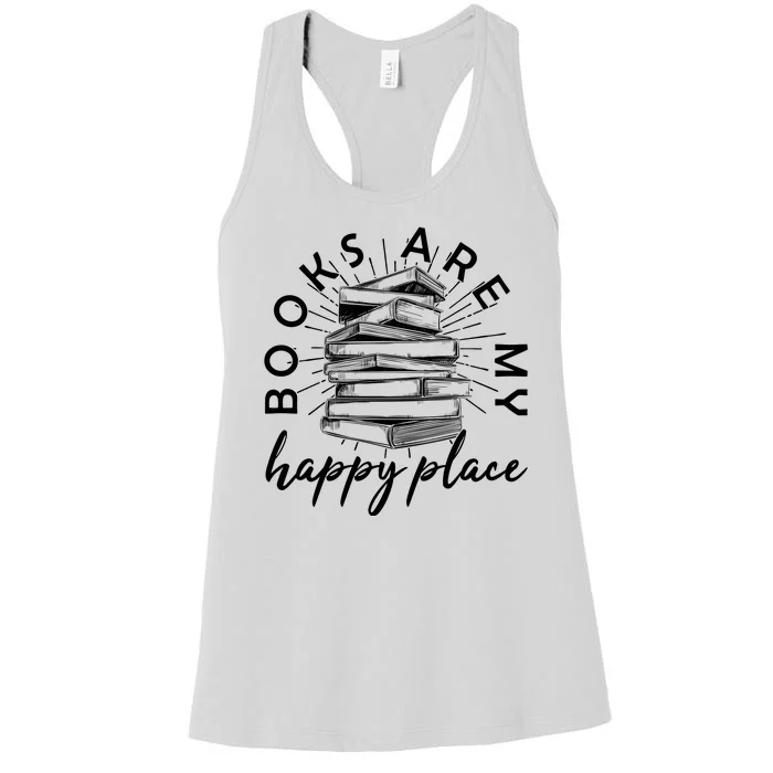 Vintage Books Are My Happy Place Women's Racerback Tank