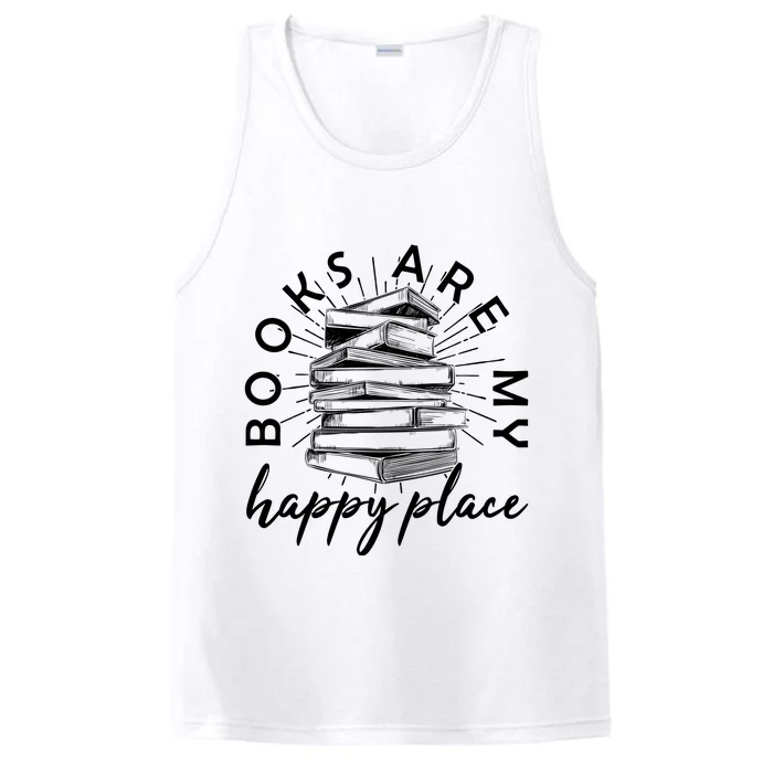 Vintage Books Are My Happy Place Performance Tank