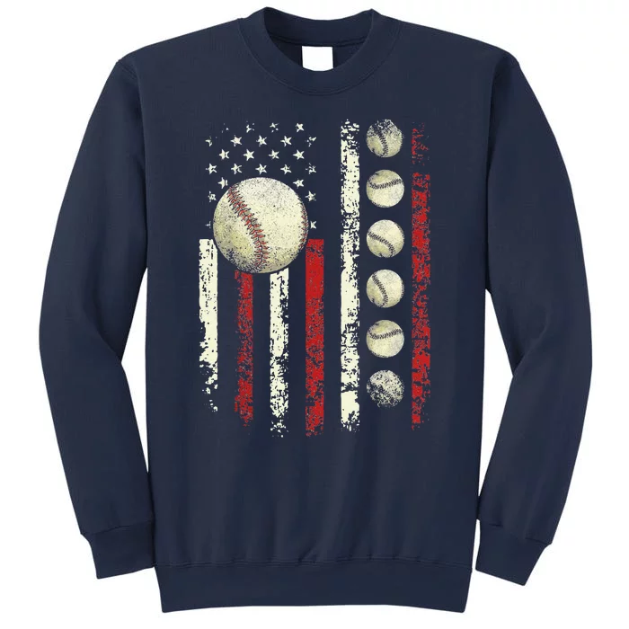 Vintage Baseball American Flag Sweatshirt