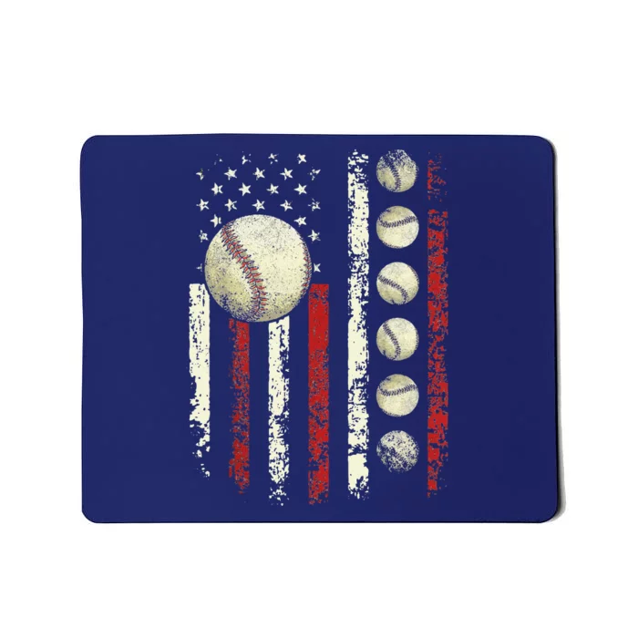 Vintage Baseball American Flag Mousepad