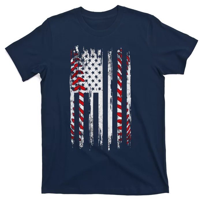 Vintage Baseball American Flag T-Shirt