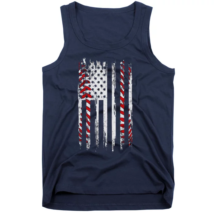 Vintage Baseball American Flag Tank Top