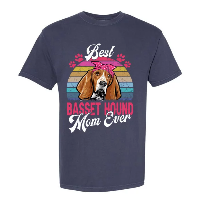 Vintage Best Basset Hound Mom Ever Great Gift Garment-Dyed Heavyweight T-Shirt