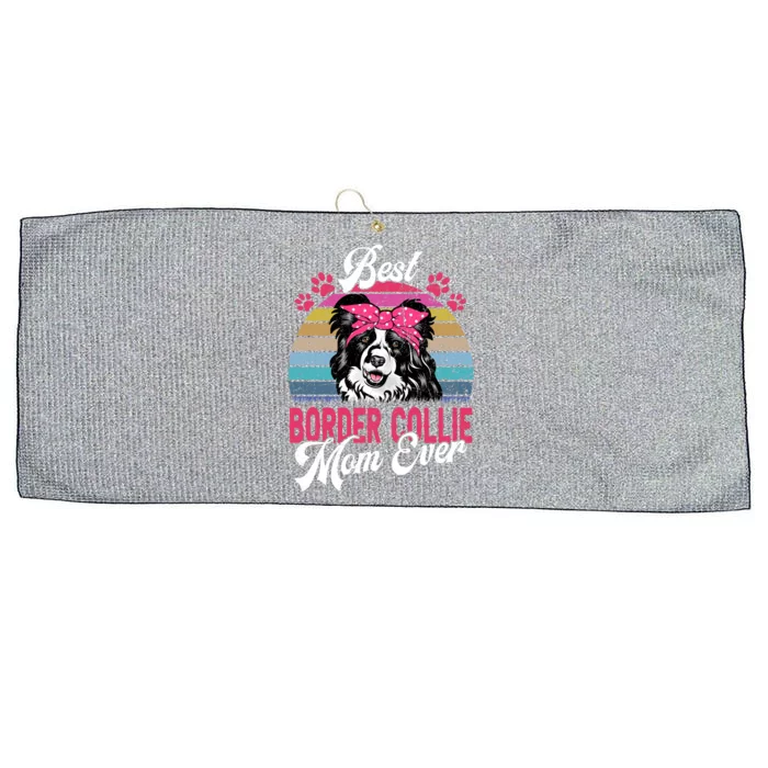 Vintage Best Border Collie Mom Ever Gift Large Microfiber Waffle Golf Towel