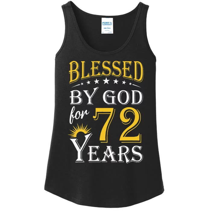 Vintage Blessed By God For 72 Years Happy 72nd Birthday Ladies Essential Tank