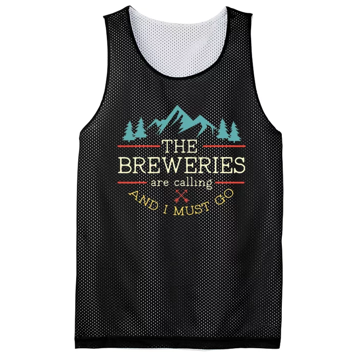 Vintage Beer Breweries Are Calling And I Must Go Craft Beer Mesh Reversible Basketball Jersey Tank