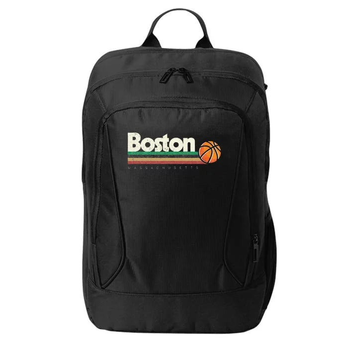 Vintage Basketball Boston City BBall Retro Stripes City Backpack