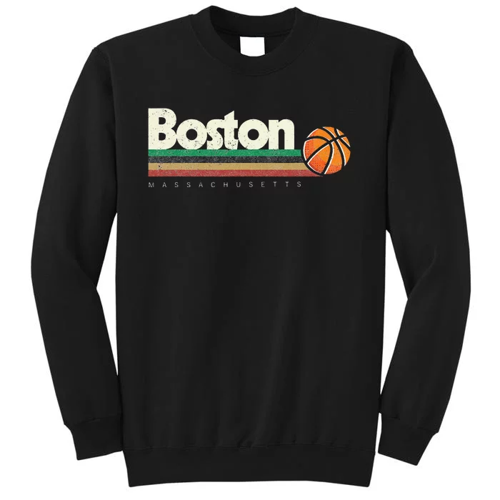 Vintage Basketball Boston City BBall Retro Stripes Tall Sweatshirt