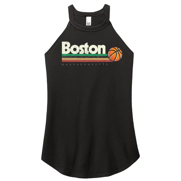 Vintage Basketball Boston City BBall Retro Stripes Women’s Perfect Tri Rocker Tank