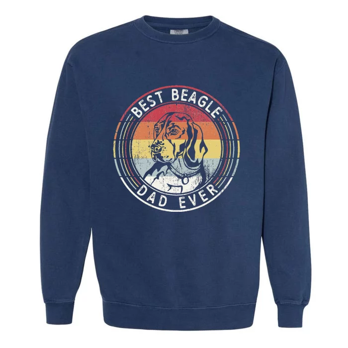 Vintage Best Beagle Dad Ever Father's Day Garment-Dyed Sweatshirt