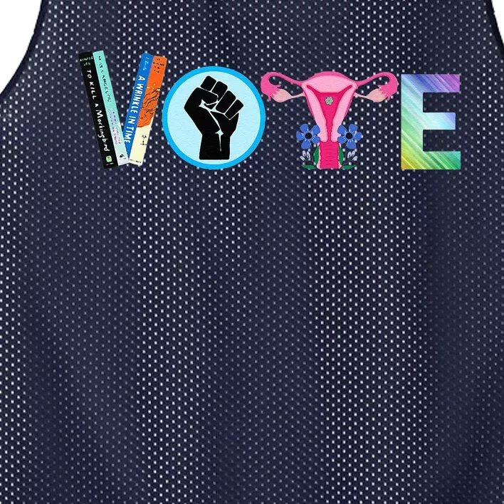 Vote Banned Books Reproductive Rights Blm Political Activism Mesh Reversible Basketball Jersey Tank