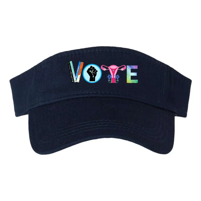 Vote Banned Books Reproductive Rights Blm Political Activism Valucap Bio-Washed Visor