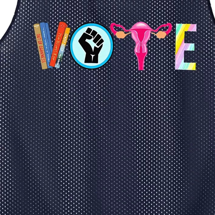 Vote Banned Books Reproductive Rights BLM Political Activism Mesh Reversible Basketball Jersey Tank