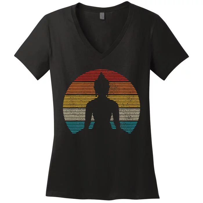 Vintage Buddha Buddhism Zen Spiritual Yoga Meditation Gift Women's V-Neck T-Shirt