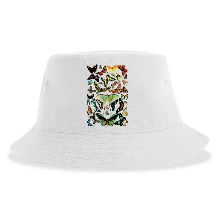 Vintage Butterflies Butterfly Collection Scientific Sustainable Bucket Hat