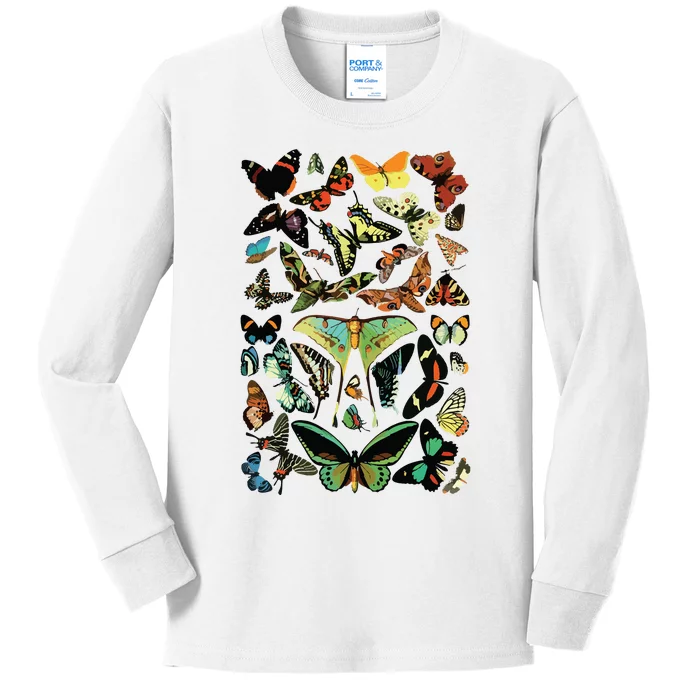 Vintage Butterflies Butterfly Collection Scientific Kids Long Sleeve Shirt