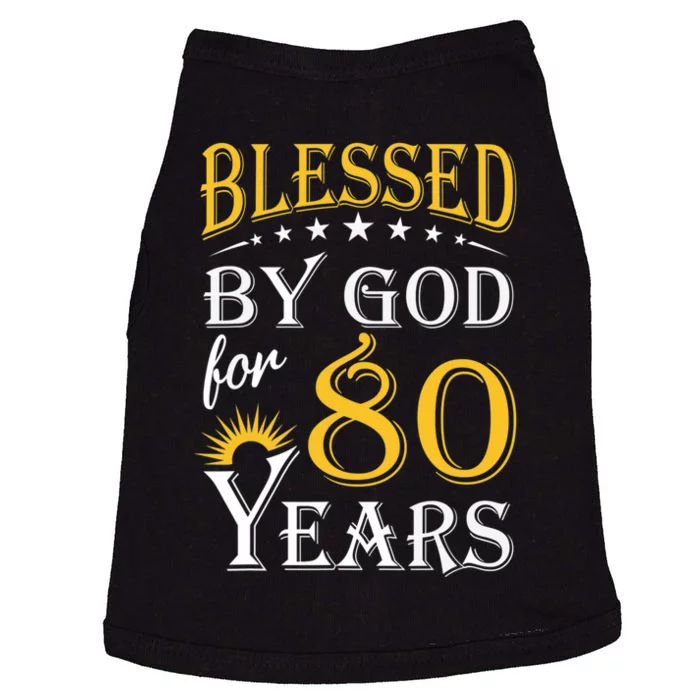 Vintage Blessed by God for 80 years Happy 80th Birthday Long Sleeve Doggie Tank