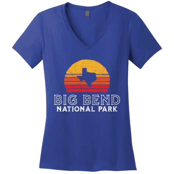 Vintage Big Bend National Park Gift Retro Texas Sun Women's V-Neck T-Shirt